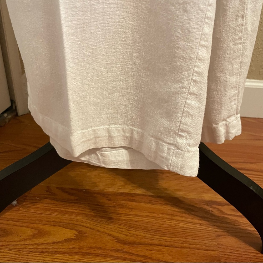 Women’s L old navy high waisted white linen pants elasticized drawstring waist - Picture 8 of 11